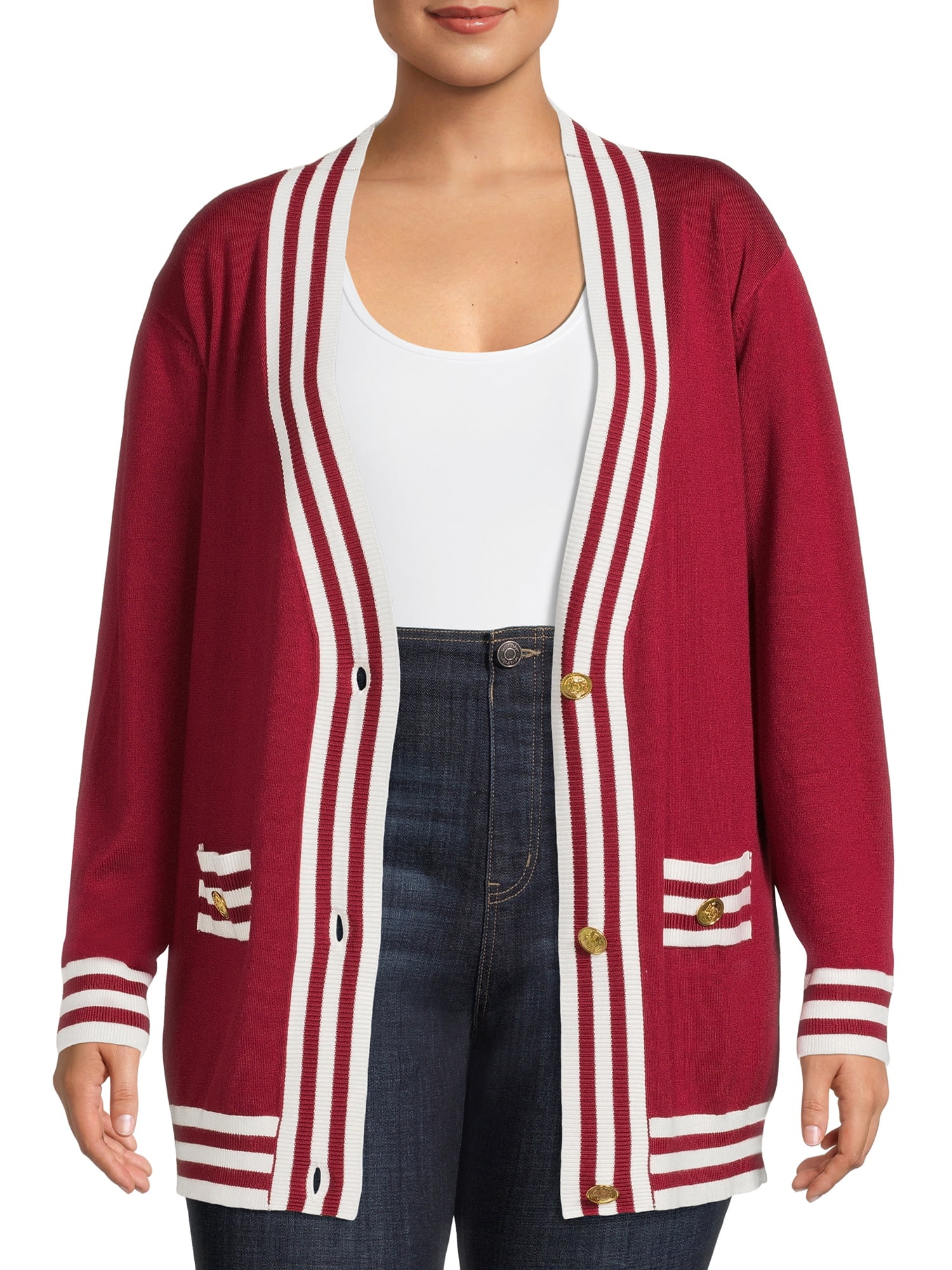 plus size varsity sweater