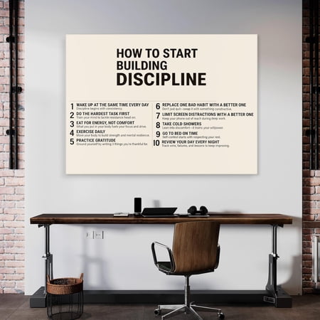 How to Start Building Discipline Motivational Self Improvement Productivity Poster
