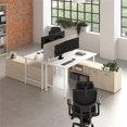 thumbnail image 1 of Scranton & Co Bureau en Bois pour 2 Personnes avec Armoire de Rangement Basse en Blanc/orme, 1 of 9