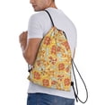 thumbnail image 3 of Drawstring Backpack - Cute Pizza In Various Splash Proof Small Drawstring Gym Bag for Women Men, Cinch Sports String Bag Backpack for Travel Swimming Beach, 3 of 8