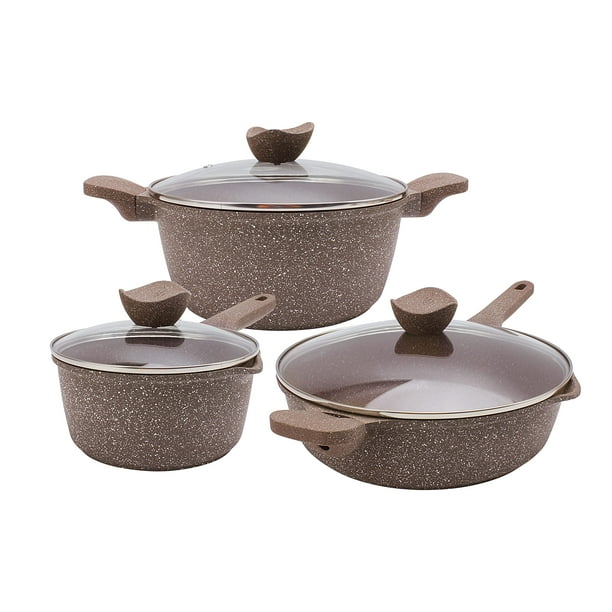 Country Kitchen Juego de utensilios de cocina antiadherentes de aluminio fundido: utensilios de cocina duraderos para cocinar todos los días, azul marino, 11 piezas.