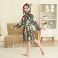 thumbnail image 4 of FORMRS Niños Bathrobe Unisex Hooded Robe Soft Plush Pajamas Sleepwear, Size 2-3T, Christmas Blooms, 4 of 7
