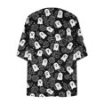 thumbnail image 2 of qolati Halloween Cardigan for Women 3/4 Sleeve Open Front Cardigans Jacket Holiday Fall Outwear Cute Ghost Pumpkin Graphic Cover Up Blouse Tops Black XL, 2 of 4