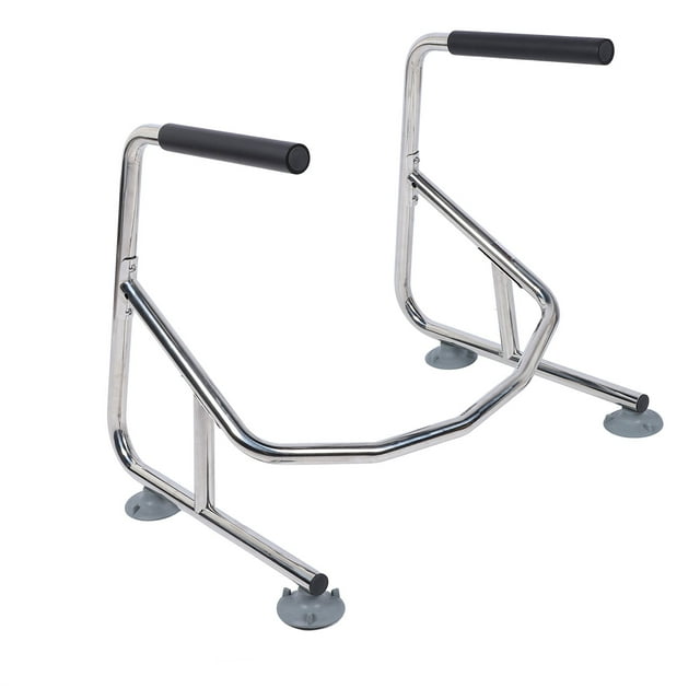 Toilet Safety Rails, Rubber Foot Pad Toilet Safety Frame Strong Load Bearing Stainless Steel for Elderly Seniors