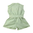thumbnail image 3 of OUSITAID Baby Girl Sleeveless Romper Button Shorts with Belt Jumpsuit, 3 of 5
