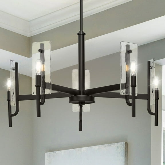 Luxury Mediterranean Chandelier, Matte Black, UHP5073