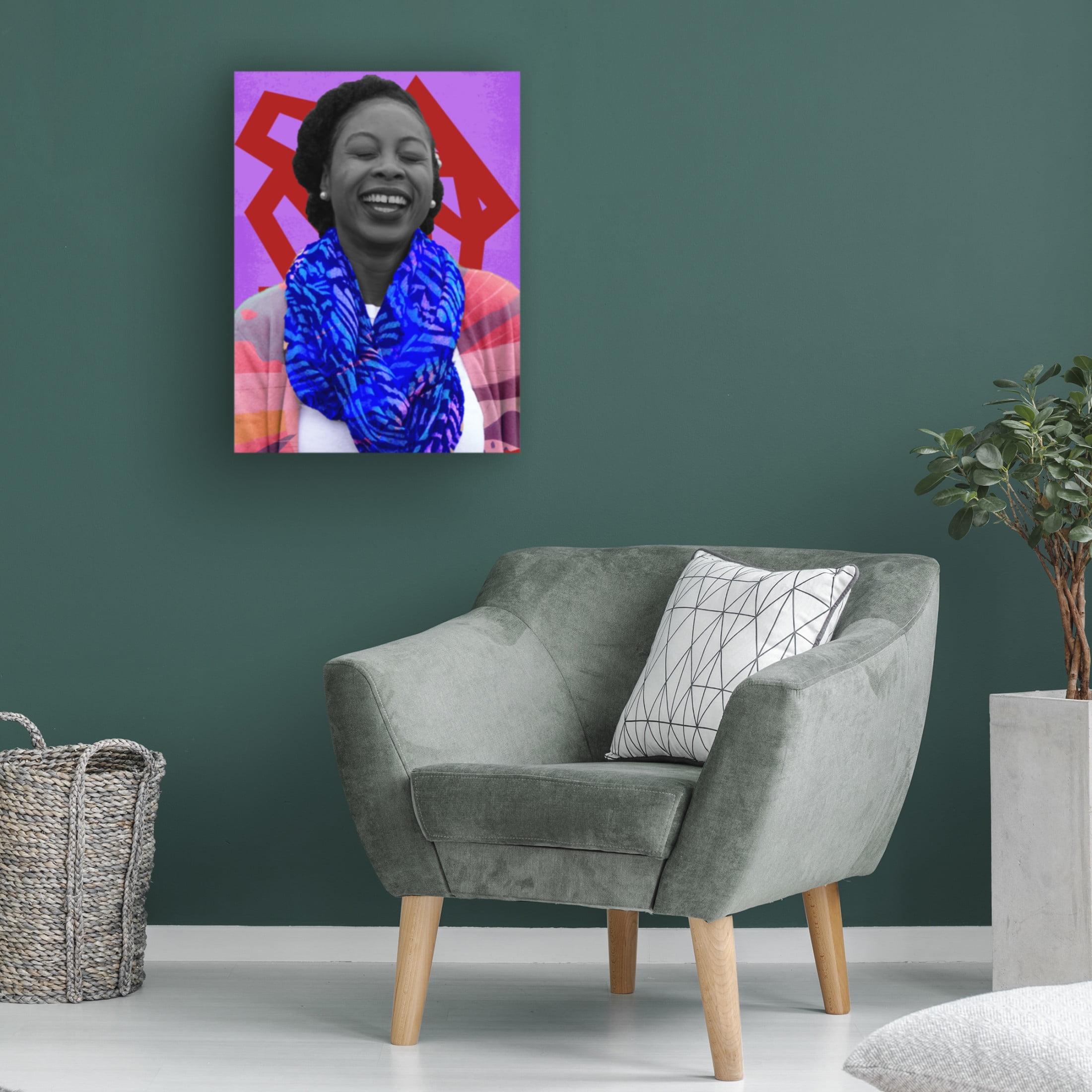 Canvas Wall Art - NUMA Art 'Black Girl Joy' Wall Art for Living Room, Bedroom, or Office Décor by Trademark Fine Art - 24 x 32 Inches