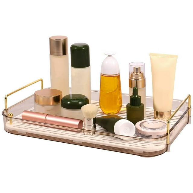 Whiskey Glass Tray with Draining Net Large Capacity Coffee Cup Food Holder Space Saving Bathroom Counter Organizer Decorative Simple Organizer Tray for Kitchen Bathroom