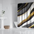 thumbnail image 2 of Black White Gold Wave Marble Shower Curtain 84"x72" ,Bathroom Decorative Shower Curtains Set with 12 Hooks,Modern Waterproof Washable Shower Curtain, 2 of 6