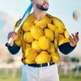 thumbnail image 4 of Fotbe Ripe Yellow Lemon Baseball Jersey Shirt for Men and Women, Casual Short Sleeves Button Down T-Shirt-Small, 4 of 9