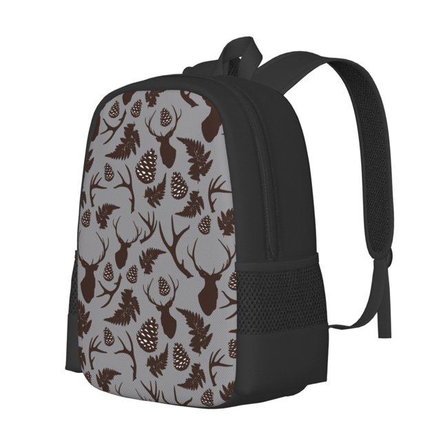 Easygdp Brown Moose with Pinecones Mochila de Gran Capacidad Minimalista Ideal para Escuela, Viajes y Uso Diario