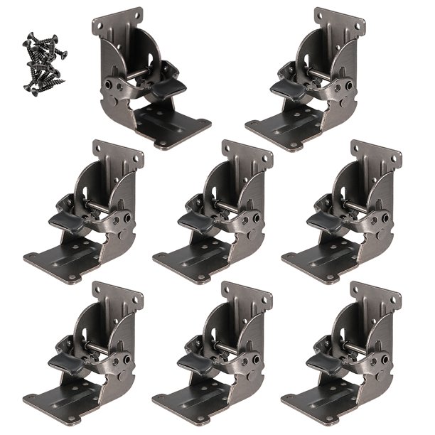 KOHAND 8 Pack Foldable Self Lock Hinges with Screws, Folding Brackets Table Leg Support Bracket
