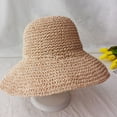 thumbnail image 4 of Summer Autumn Hat for Women Retro Flat Drooping Hat Brim Hand made Straw Hat Ladies Outdoor Sun Beach Straw Hat, 4 of 8