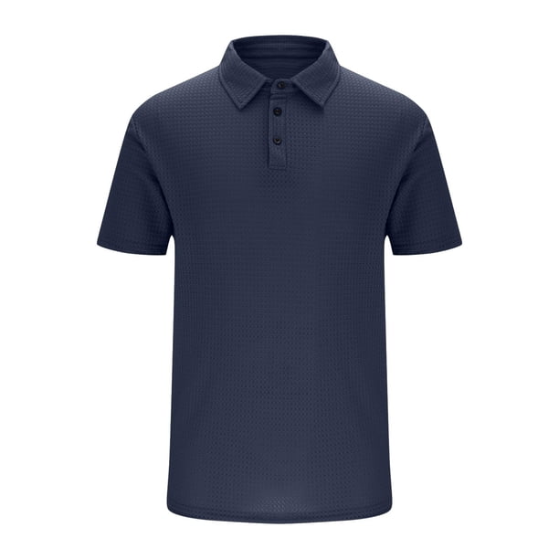 Hombres Moda Casual Manga Corta Suéter Sólido Cuello Turndown Blusa Tanque Deportivo