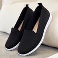 thumbnail image 4 of Espadrilles Orthopédiques pour Femmes à Enfiler, Coussin d'Air Léger, Maille, Mocassins Extensibles pour Femmes, Bout Rond Grand, Talons Bas, Ballerines Rétro Confort, Mary Janes, Chaussures de Marche Habillées pour le Travail Infirmière, Noir, 4 of 5