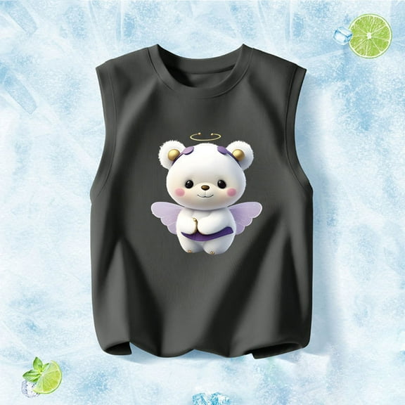 piuwrlz Summer Sports Sleeveles Vest Baby Girls Boys Quick Dry Tank Tops T-Shirt Internal Construction Round Neck Undershirt Pullover Gray Size 1 Years