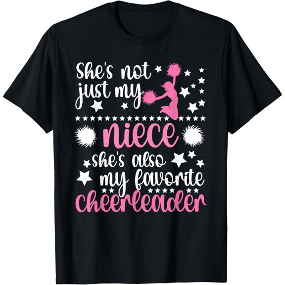 Exquisite and comfortable-Proud Cheer Auntie For Mother's Day Women's Black Modern Cheerleader Aunt T-Shirt