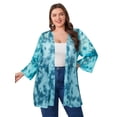thumbnail image 3 of Chama Plus Size 3/4 Sleeve Kimono Cardigans for Women Summer Open-Front Chiffon Beach Cover Up, 3 of 8