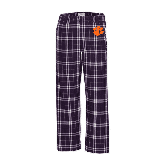 Youth Boxercraft Purple Clemson Tigers Plaid Flannel Pants