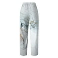 thumbnail image 4 of Lilgiuy Women's Casual Trousers Loose Printed Elastic Waist Long Pants With Pocket for Beach Vacation Travel, 4 of 4