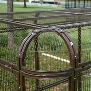 Outdoor Extra Large Bird Aviary Silver Brown Large Bird Cage, Featuring Play Stand, Perches, Nest Habitat