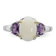 thumbnail image 4 of Brilliant Gemstones Sterling Silver with 14K Accent Rhodium-plated Opal and Amethyst Ring, 4 of 6