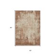 thumbnail image 3 of HomeRoots 612353 5 x 8 ft. Orange & Beige Abstract Washable Indoor & Outdoor Rectangle Area Rug, 3 of 5