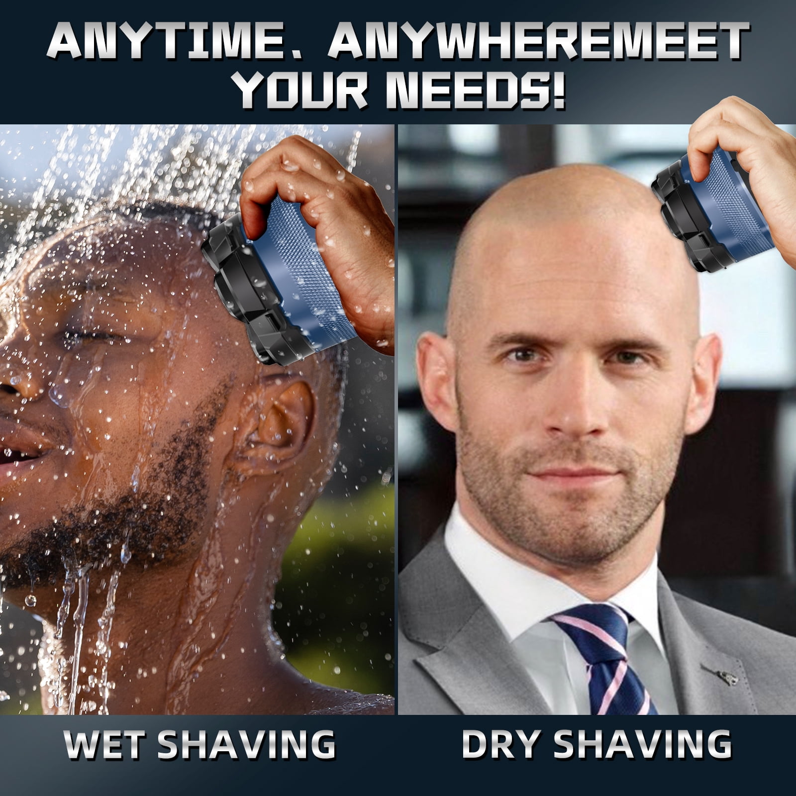 MAX-T Head Shaver for Bald Men, Magnetic 6D Floating Electric Razor for Men, IPX6 Waterproof Wet/Dry Electric Shaver, Rechargeable Bikini Shaver Grooming Kit, Gift for Men