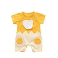 thumbnail image 1 of WEIYLL Combinaisons pour Filles Costume Triangle Œuf Dessin Animé Manches Courtes Col Rond Jaune Combinaison pour Tout-Petits, 1 of 3