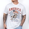 thumbnail image 2 of America Since 1776 250 Years Patriotic Western Horse Graphic Casual T-Shirt for Men and Women, 2 of 6