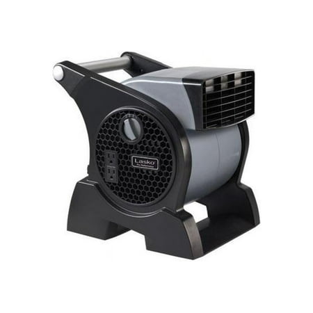 Lasko - Pro-Performance High Velocity Case Utility Fan with Integrated Power Outlets - Gray/Black