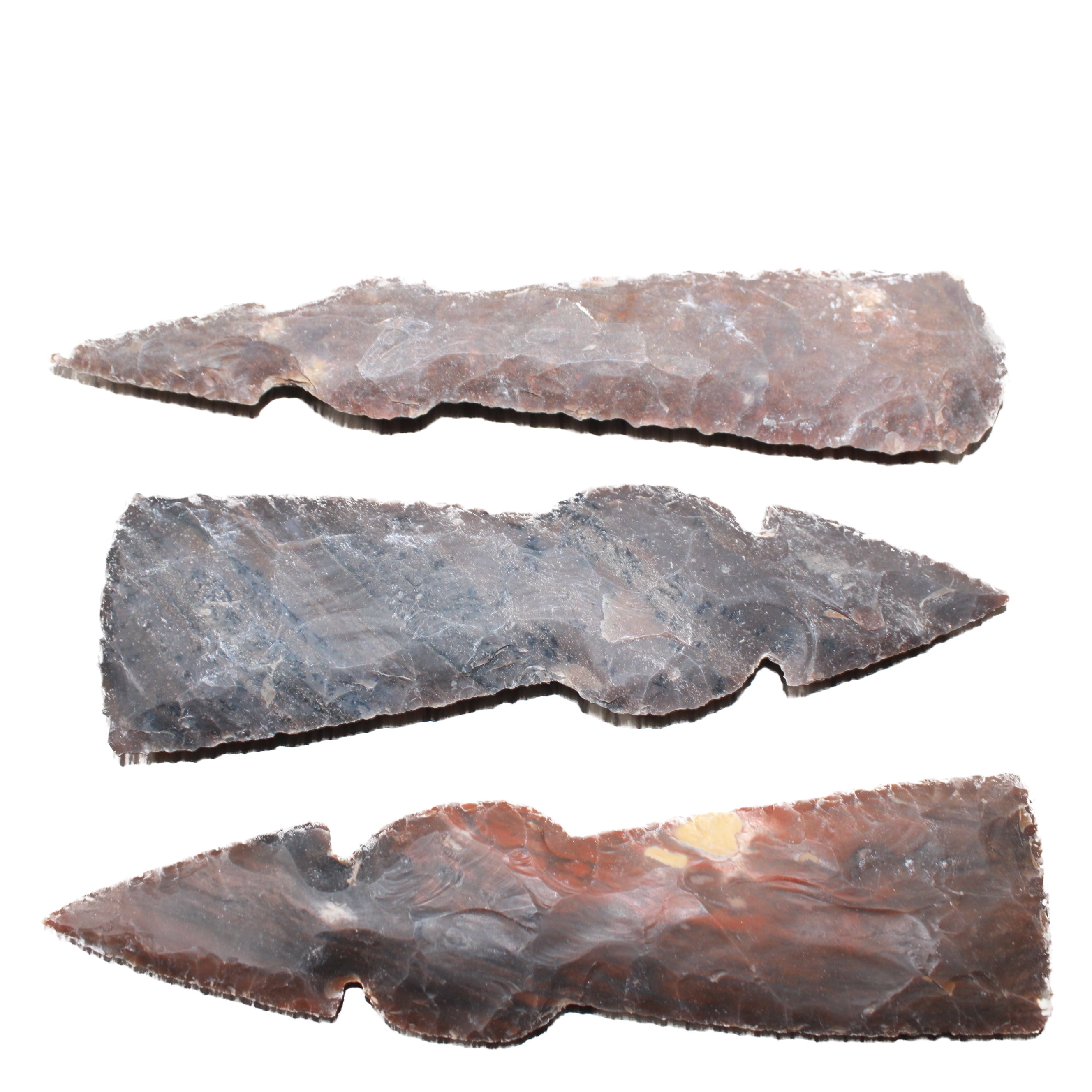 3 Stone Ornamental Tomahawk Heads #8562    Agate Jasper Ax Axe Hatchet