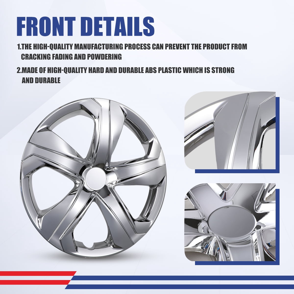 4Pcs Set 16" Hubcap Wheel Cover Replacement for 2016-2025 Honda Civic Sedan,Wheel Rim Cover Compatible with Steel Wheels,Snap on Installation,ABS+PC Material,Chrome