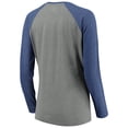 thumbnail image 3 of Women's Majestic Heathered Gray/Navy Cleveland Indians Must Win Tri-Blend Raglan Long Sleeve T-Shirt, 3 of 3
