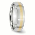 thumbnail image 4 of Bague en Satin avec Incrustation d'Or 14k 6mm Taille 12, 4 of 6