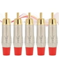 thumbnail image 6 of 5Pcs Gold Plating Rca Male Welding Plug Audio Connector with Zinc Alloy Shell, 6 of 8