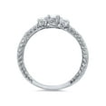 thumbnail image 2 of Bague de Fiançailles Vintage Trois Pierres Ronde Diamant 1/2ct Or Blanc 14K, 2 of 3