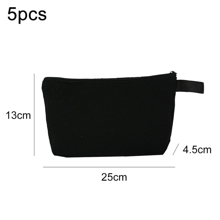 Canvas Makeup Bags Bulk Travel Cosmetic Bags Plain Makeup Pouch Multi Purpose