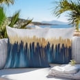 thumbnail image 4 of Abstract Color Block Outdoor Pillow Covers Pack of 2 Blue Block Gradient Gold Modern Waterproof Throw Pillow Covers Decorative Cushion Cases for Patio Garden Tent Balcony Couch 18x18 inch, 4 of 8