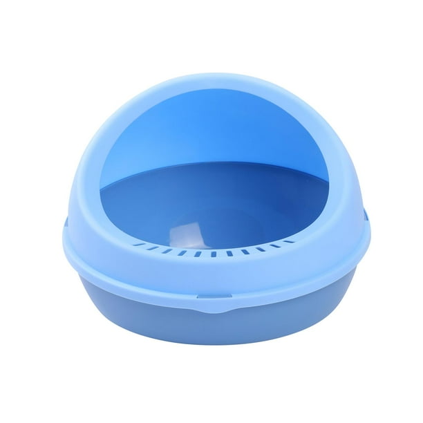 Media caja de arena para gatos, caja de arena, a prueba de salpicaduras, portátil, para gatos, arenero para gatitos Azul