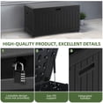thumbnail image 6 of Uforic 90 Gallon Double-Wall Deck Box,  Lockable Resin Outdoor Storage Box with 6 Wheels, Waterproof Outdoor Container, Black, 6 of 9