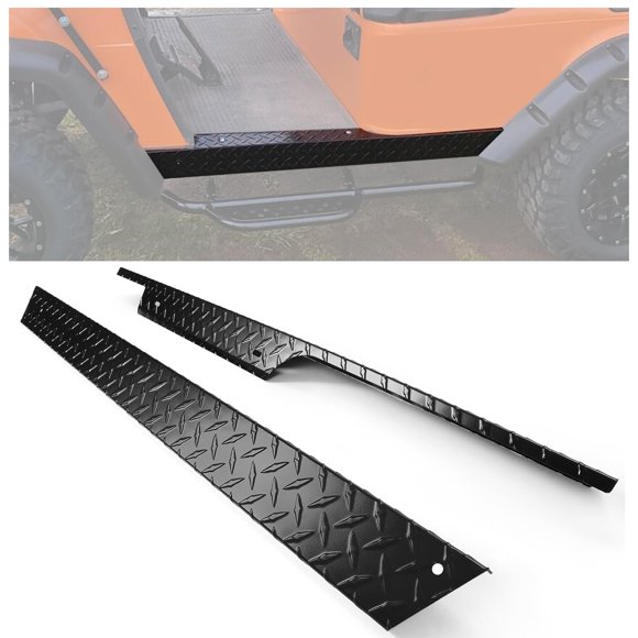 Kojem Panneau de Bascule en Aluminium Noir Compatible avec 1994-2013 EZGO TXT Chariot de Golf Paire Plaque Latérale Noire Enduite de Poudre