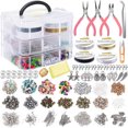 thumbnail image 1 of 1171Pcs DIY Jewelry Making Kit Necklace Bracelet Jewelry Repair Beading Making Tool Set With 3-layer Storage Box, 1 of 5