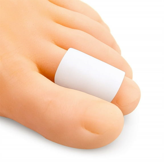 NOGIS 10 Pieces Gel Toe Sleeves Corn Cushion Silicone Toe Tubes Protectors for Cushions Corns, Blisters, Nail Issue, Reduce Friction，Bunions，Hammer Toes (White)