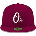 thumbnail image 2 of Men's New Era Cardinal Baltimore Orioles White Logo 59FIFTY Fitted Hat, 2 of 4