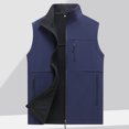 thumbnail image 4 of Yindaity Men's Causal Lightweight Outdoor Vest Fishing Travel Photo Safari Vest Dark Blue,2XL, 4 of 4