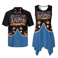 thumbnail image 6 of Psesaysky USA 250-Year Journey Mens Shorts Sleeve Shirt &Womens Sleeveless Flowy Tunic Dress Couples Matching Hawaiian Luau Outfit His and Her Topical Shirts and Dresses with Pockets-XL, 6 of 7