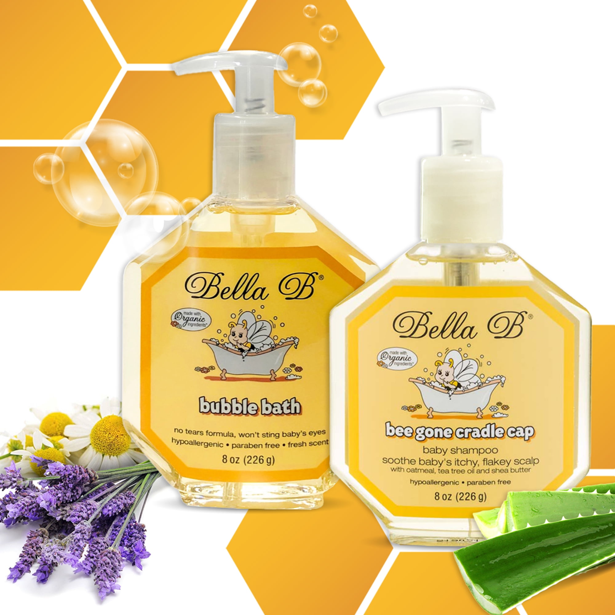 Bella B Bundle: Cradle Cap Shampoo 8 oz and Bubble Bath 8 oz