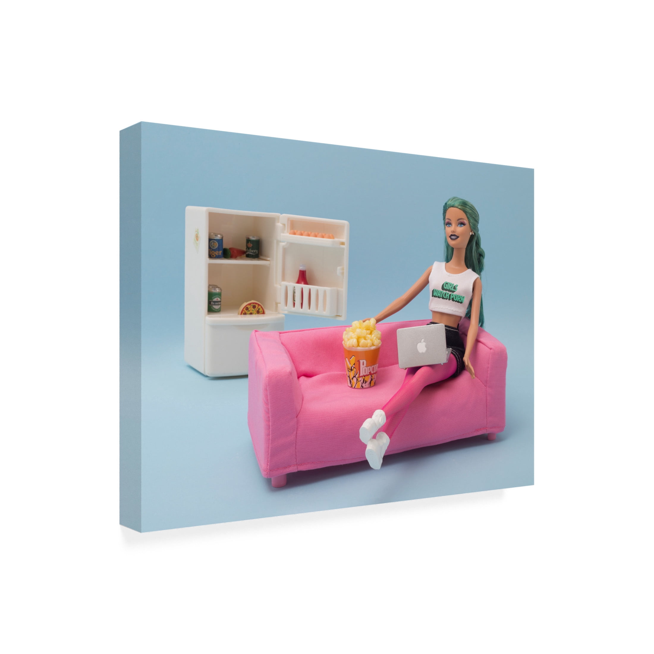Canvas Wall Art - Julia Ramiro 'Porn' Wall Art for Living Room, Bedroom, or Office Décor by Trademark Fine Art - 32 x 24 Inches