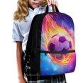 thumbnail image 3 of Uorisanigo Flaming Football Print School Backpack for Girls Boys 17 inch, 5-12 Year Kids School Bag Bookbags Large Capacity Laptop Bag for Schools, Travel & Sports, 3 of 6